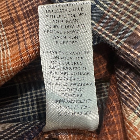 Roper Plaid Button Down Shirt Western Rodeo Festival Bulls Youth Lg - Picture 10 of 10